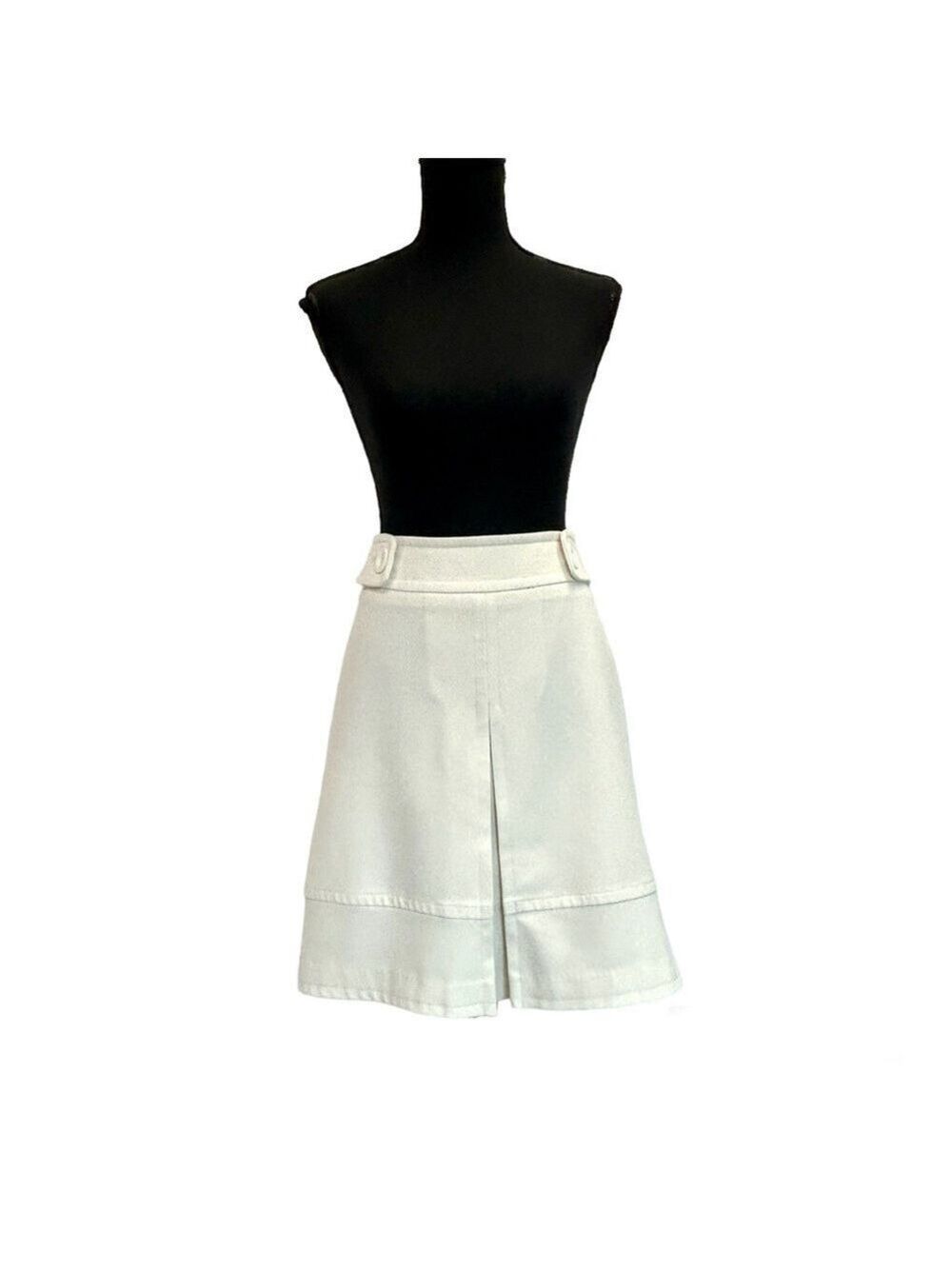 Sandra Angelozzi ivory light cream skirt front pleat Sz 38